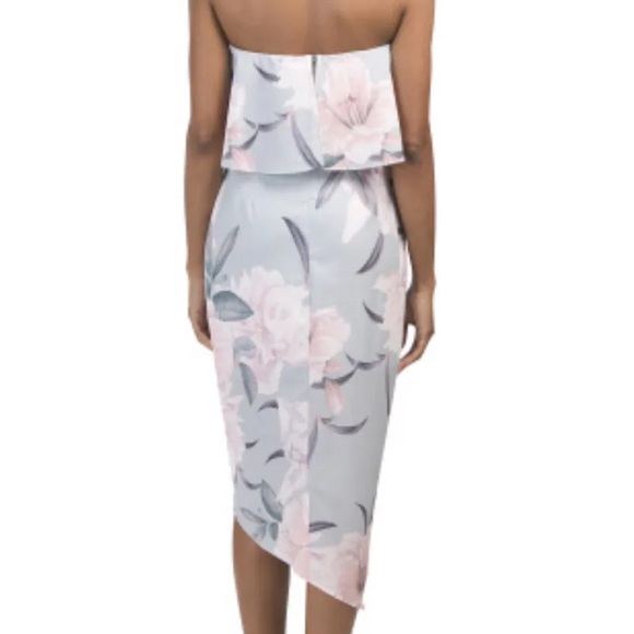 Style State pleated floral asymmetrical pink dress size 10 - Picture 10 of 10